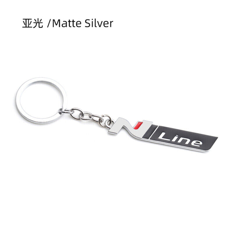Silver Black N Line 3D Logo Emblem Metal Keychain For Bikes And Cars