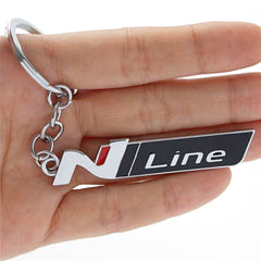 Silver Black N Line 3D Logo Emblem Metal Keychain For Bikes And Cars