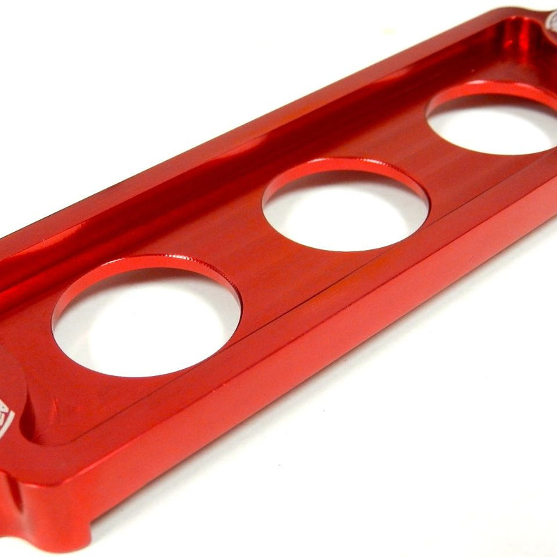 UNIVERSAL RED BILLET ALUMINIUM BATTERY TIE DOWN SMALL BRACKET FOR CAR