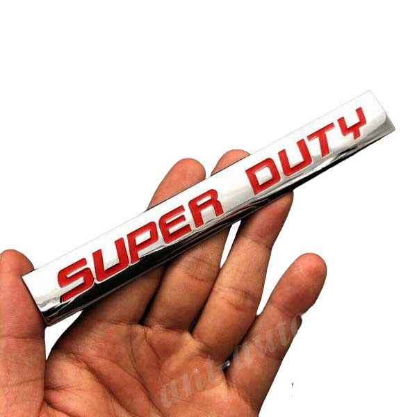 1pcs Chrome Red SUPER DUTY 3D Metal Car Sticker Emblem Badge Car Bike Decorative