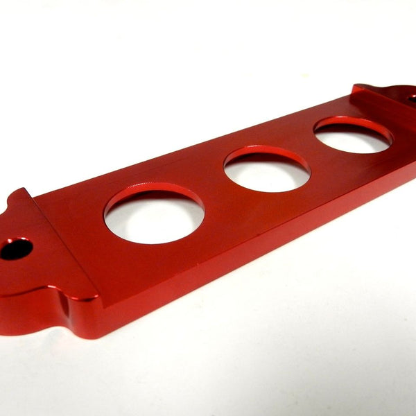 UNIVERSAL RED BILLET ALUMINIUM BATTERY TIE DOWN SMALL BRACKET FOR CAR