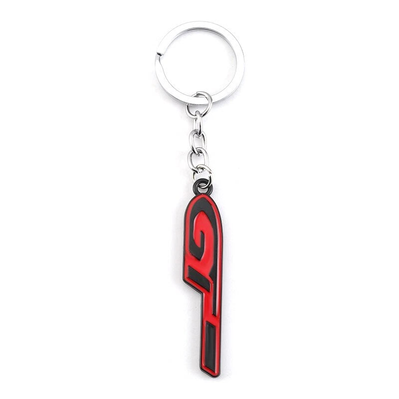 Black GT 3D Logo Emblem Metal Keychain For Bikes And Cars