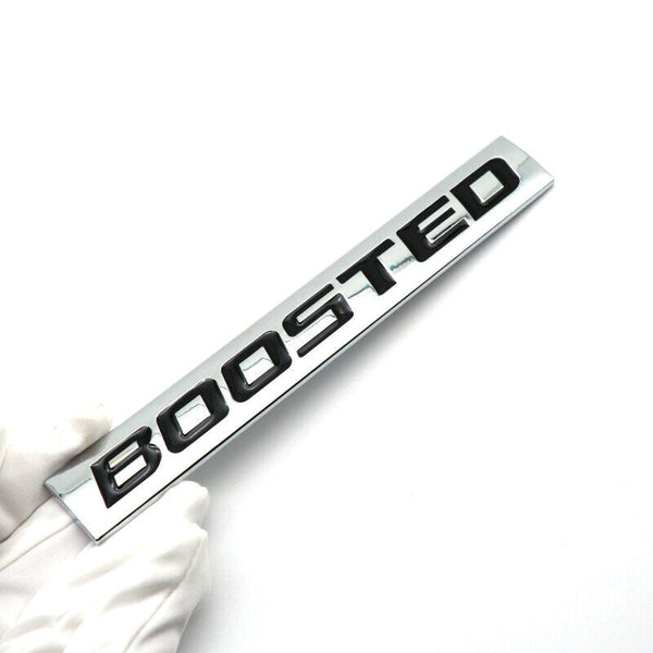 1pcs Chrome Black BOOSTED 3D Metal Car Sticker Emblem Badge Car Bike Decorative