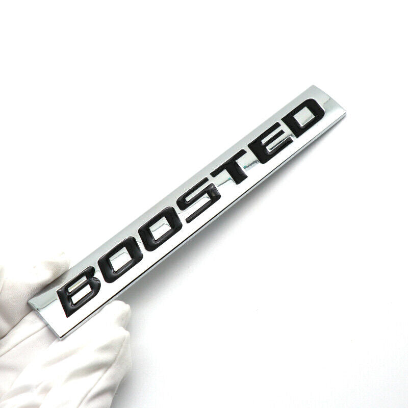 1pcs Chrome Black BOOSTED 3D Metal Car Sticker Emblem Badge Car Bike Decorative