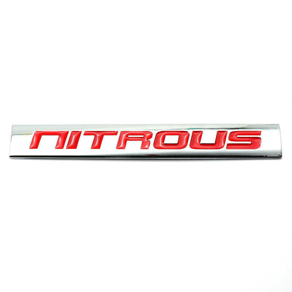 1pcs Chrome Red NITROUS 3D Metal Car Sticker Emblem Badge Car Bike Decorative