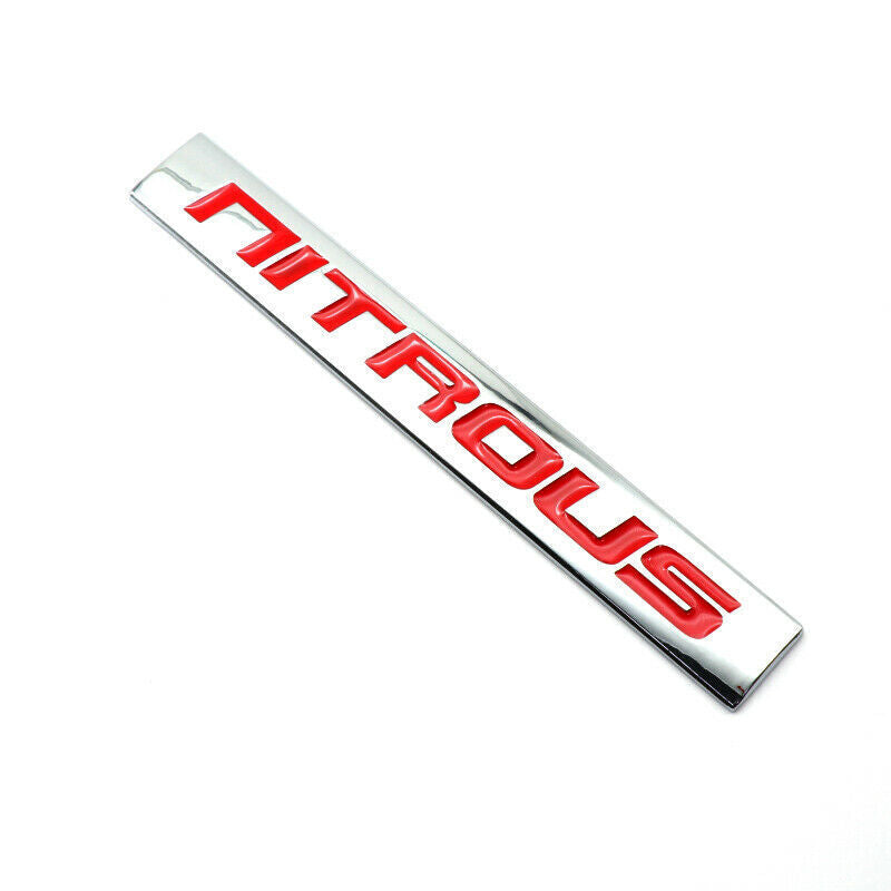 1pcs Chrome Red NITROUS 3D Metal Car Sticker Emblem Badge Car Bike Decorative