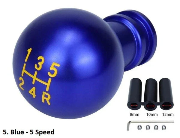 5 Speed Round Ball Gear Shift Knob Stick Universal Manual Aluminum Shifter