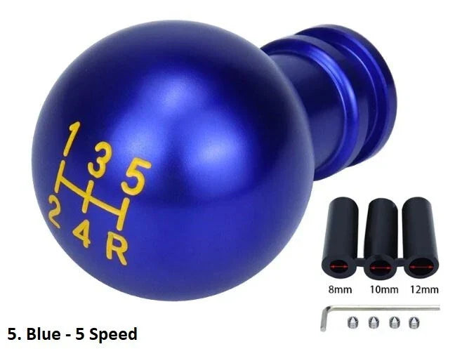 5 Speed Round Ball Gear Shift Knob Stick Universal Manual Aluminum Shifter
