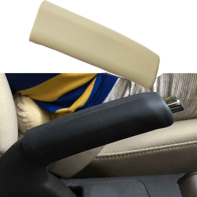 Universal Beige Car Anti Slip Silicone Parking Hand Brake Boot Cover Lever Sleeve