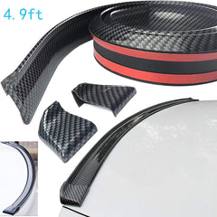 Samurai 4.9Ft/1.5M x 35MM Universal Carbon Fiber Car Rear Roof Trunk Spoiler Wing Lip Sticker