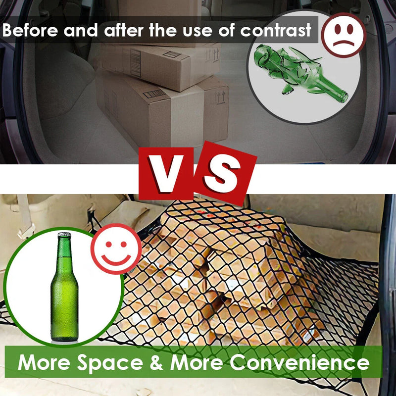 Car SUV Rear Cargo Trunk Storage Organizer Net plus mounting KIT