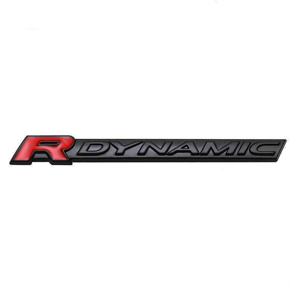 1pc Red R Black DYNAMIC On Black Background 3D Metal Emblem Badge Stickers For Car Truck Bike