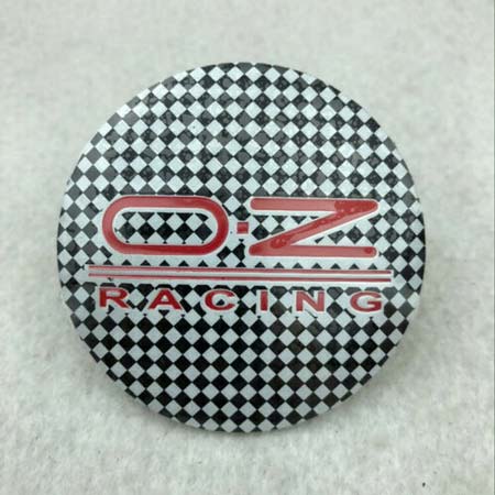 4pcs Red O.Z RACING Logo On Check Background Emblem Car Wheel Center Hub Cap Caps Badge Sticker Decal 60mm