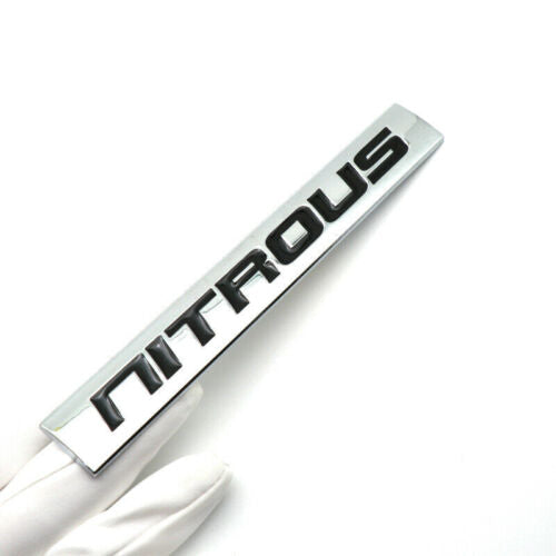 1pcs Chrome Black NITROUS 3D Metal Car Sticker Emblem Badge Car Bike Decorative