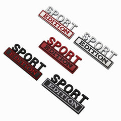 Universal NEW Chrome Red SPORT EDITION Badge emblem For All Cars And Bikes