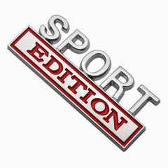 Universal NEW Chrome Red SPORT EDITION Badge emblem For All Cars And Bikes
