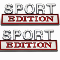 Universal NEW Chrome Red SPORT EDITION Badge emblem For All Cars And Bikes