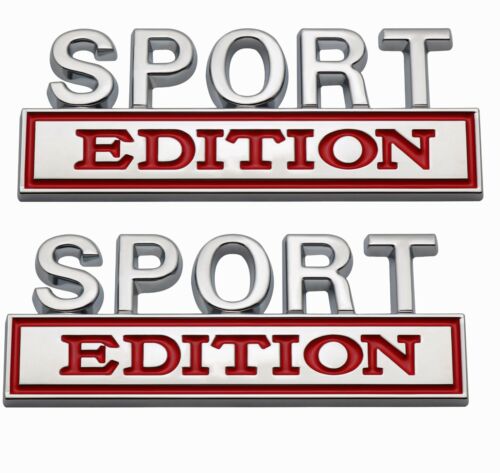 Universal NEW Chrome Red SPORT EDITION Badge emblem For All Cars And Bikes