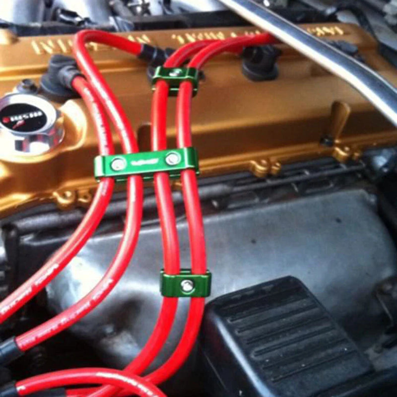 3PCS Aluminum Engine Spark Plug Wire Separator Divider Organizer Clamp Kit for 8mm 9mm 10mm