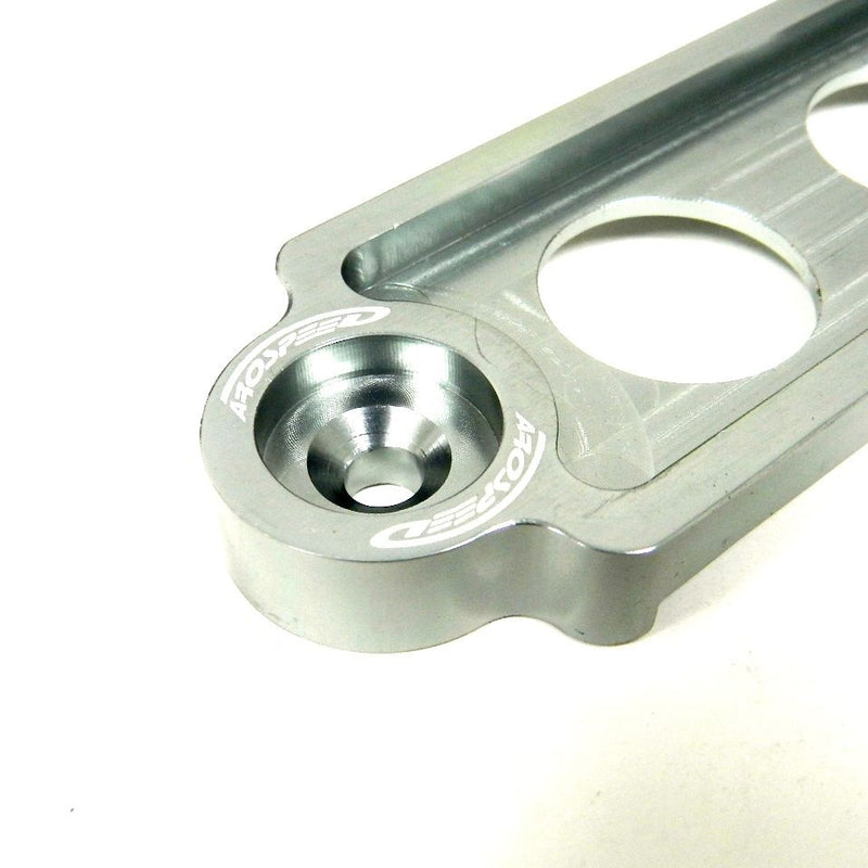 UNIVERSAL SILVER BILLET ALUMINIUM BATTERY TIE DOWN BIG BRACKET FOR CAR