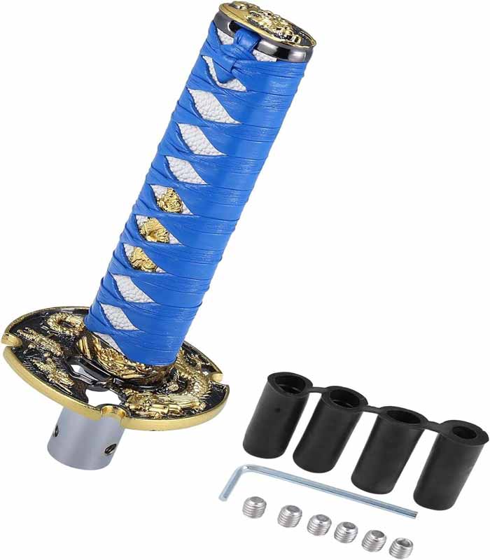 Samurai Sword JDM Car Manual Shift Knob Shifter Alloy Katana Adapter