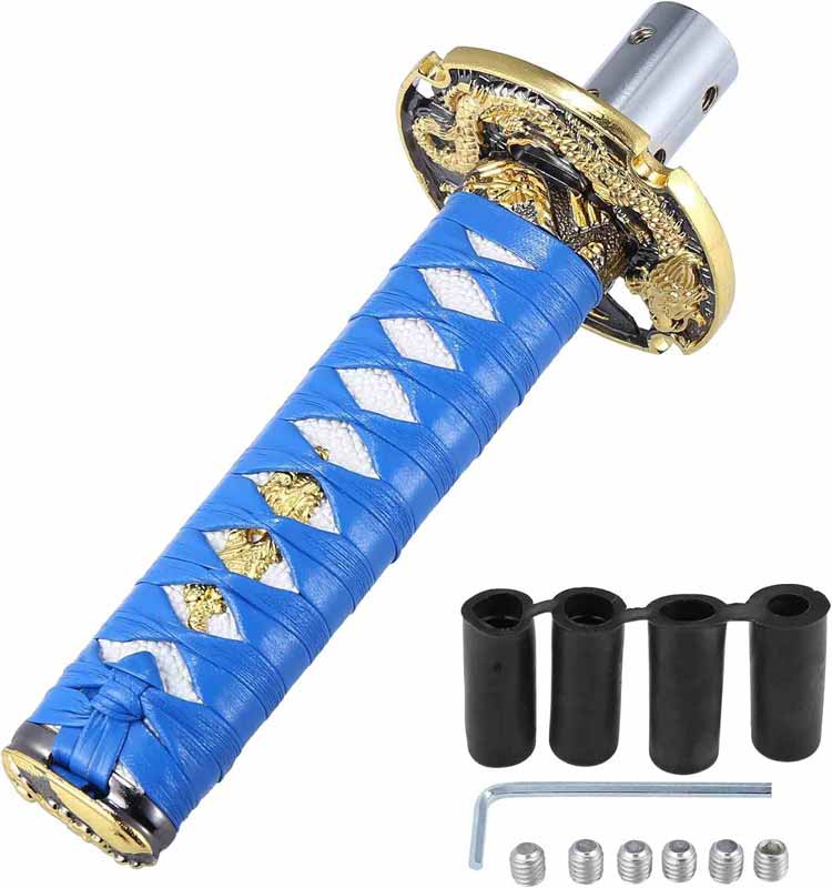 Samurai Sword JDM Car Manual Shift Knob Shifter Alloy Katana Adapter