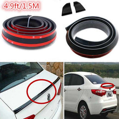Samurai 4.9Ft/1.5M x 35MM Universal Black Car Rear Roof Trunk Spoiler Wing Lip Sticker