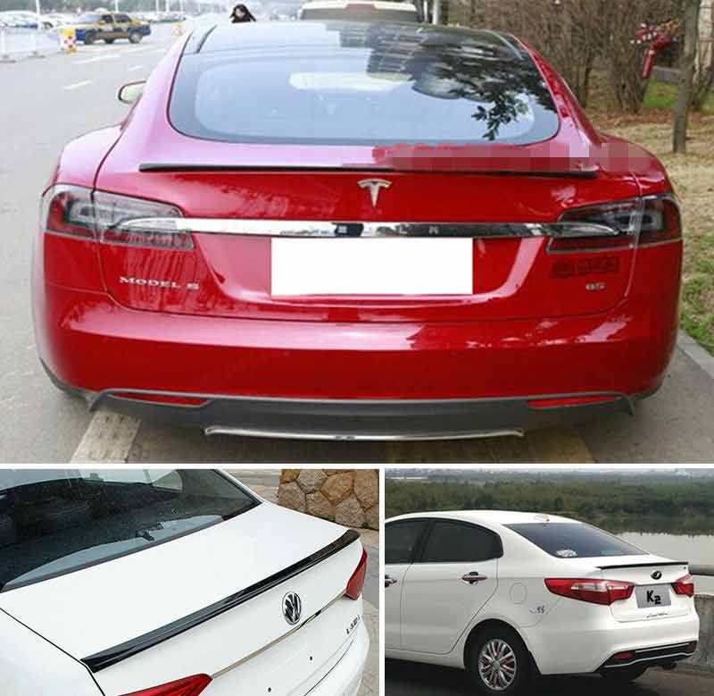 Samurai 4.9Ft/1.5M x 35MM Universal Black Car Rear Roof Trunk Spoiler Wing Lip Sticker