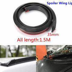 Samurai 4.9Ft/1.5M x 35MM Universal Carbon Fiber Car Rear Roof Trunk Spoiler Wing Lip Sticker
