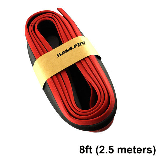 SAMURAI Black RED Car Body Kit Bumper Lip Side Skirt Rubber Edge Decorative Protector Trim