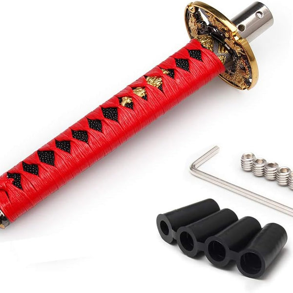 Samurai Sword JDM Car Manual Shift Knob Shifter Alloy Katana Adapter