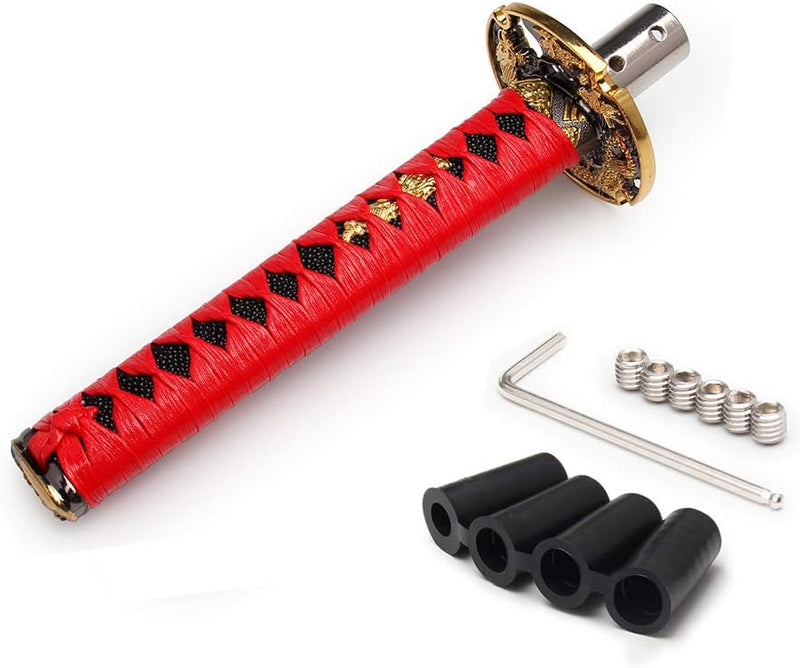 Samurai Sword JDM Car Manual Shift Knob Shifter Alloy Katana Adapter