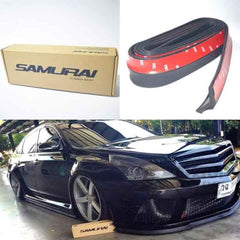 SAMURAI BLACK Car Body Kit Bumper Lip Side Skirt Rubber Edge Decorative Protector Trim