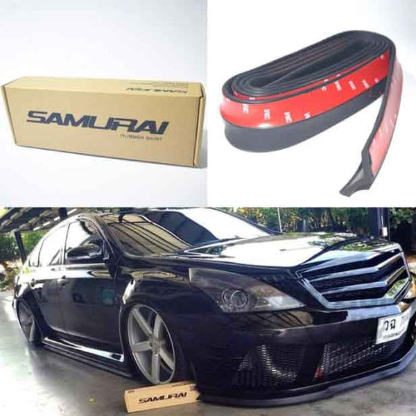 SAMURAI BLACK Car Body Kit Bumper Lip Side Skirt Rubber Edge Decorative Protector Trim