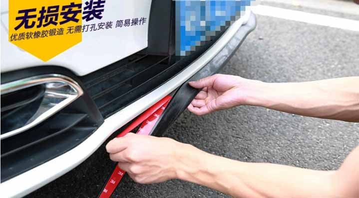 SAMURAI BLACK Car Body Kit Bumper Lip Side Skirt Rubber Edge Decorative Protector Trim