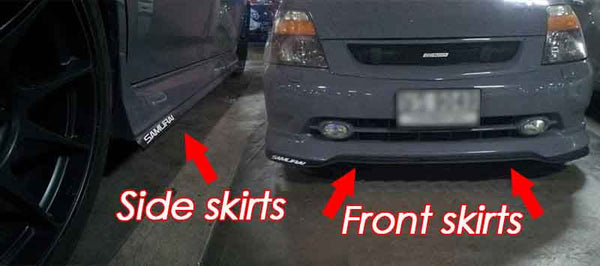 SAMURAI RED CARBON FIBER Look Car Body Kit Bumper Lip Side Skirt Rubber Edge Decorative Protector Trim