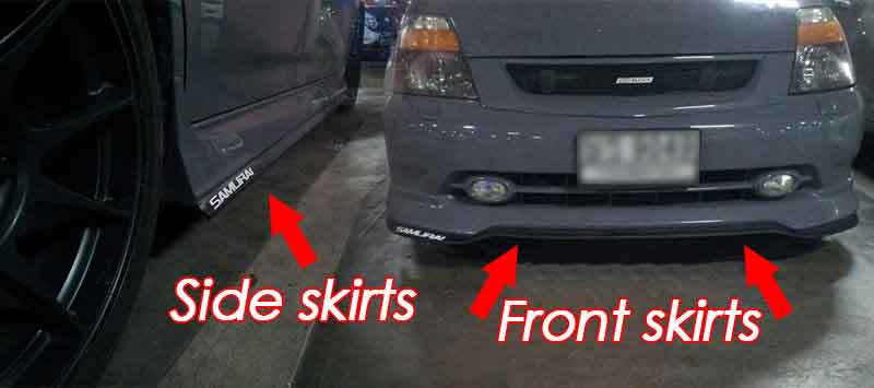 SAMURAI RED CARBON FIBER Look Car Body Kit Bumper Lip Side Skirt Rubber Edge Decorative Protector Trim