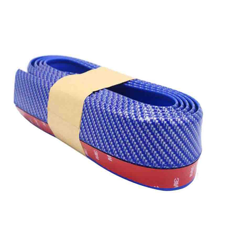 SAMURAI BLUE CARBON FIBER Look Car Body Kit Bumper Lip Side Skirt Rubber Edge Decorative Protector Trim