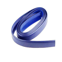 SAMURAI BLUE CARBON FIBER Look Car Body Kit Bumper Lip Side Skirt Rubber Edge Decorative Protector Trim