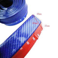 SAMURAI BLUE CARBON FIBER Look Car Body Kit Bumper Lip Side Skirt Rubber Edge Decorative Protector Trim