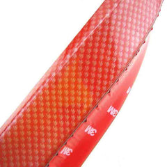SAMURAI RED CARBON FIBER Look Car Body Kit Bumper Lip Side Skirt Rubber Edge Decorative Protector Trim