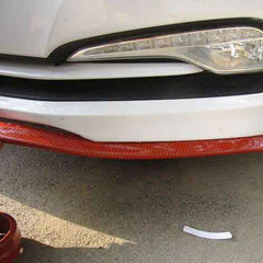 SAMURAI RED CARBON FIBER Look Car Body Kit Bumper Lip Side Skirt Rubber Edge Decorative Protector Trim