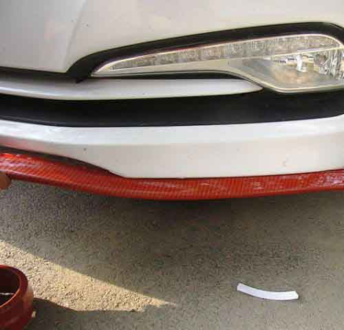 SAMURAI RED CARBON FIBER Look Car Body Kit Bumper Lip Side Skirt Rubber Edge Decorative Protector Trim