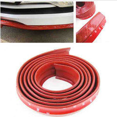 SAMURAI RED CARBON FIBER Look Car Body Kit Bumper Lip Side Skirt Rubber Edge Decorative Protector Trim