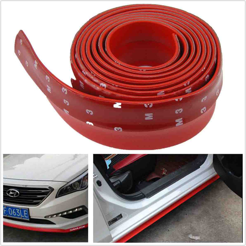 SAMURAI RED Car Body Kit Bumper Lip Side Skirt Rubber Edge Decorative Protector Trim