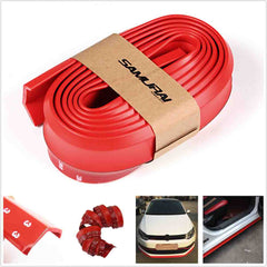 SAMURAI RED Car Body Kit Bumper Lip Side Skirt Rubber Edge Decorative Protector Trim
