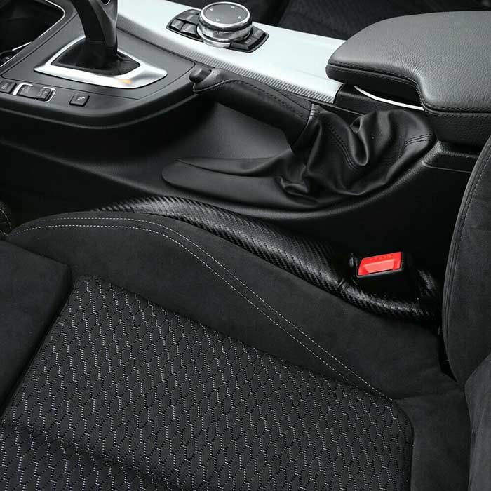 2pcs GTI Carbon Fiber Car Seat Gap Leak-Proof Plug