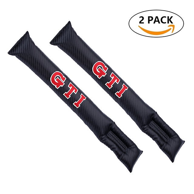 2pcs GTI Carbon Fiber Car Seat Gap Leak-Proof Plug
