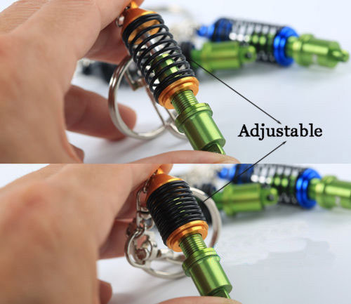 Adjustable Coilover Spring Car Part Shock Absorber Keyring Alloy Keychain (Assorted Color)