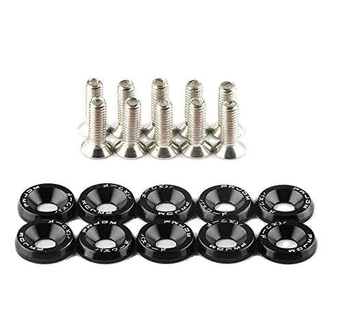 10 Pcs Car Universal Screw Washer Car Fender M6 Bolt Screw+Bumper Washer JDM